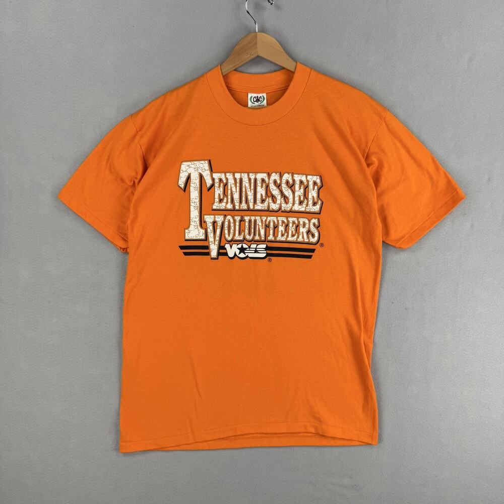 Vintage Tennessee Vols Shirt Size Large Orange Short Sleeve Football NCAA 90s